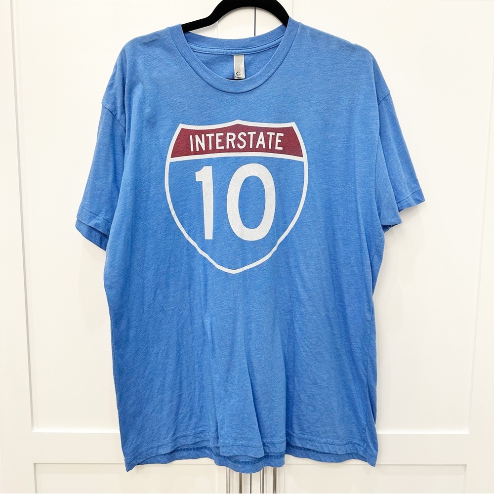 Blue Interstate 10 Graphic Tee